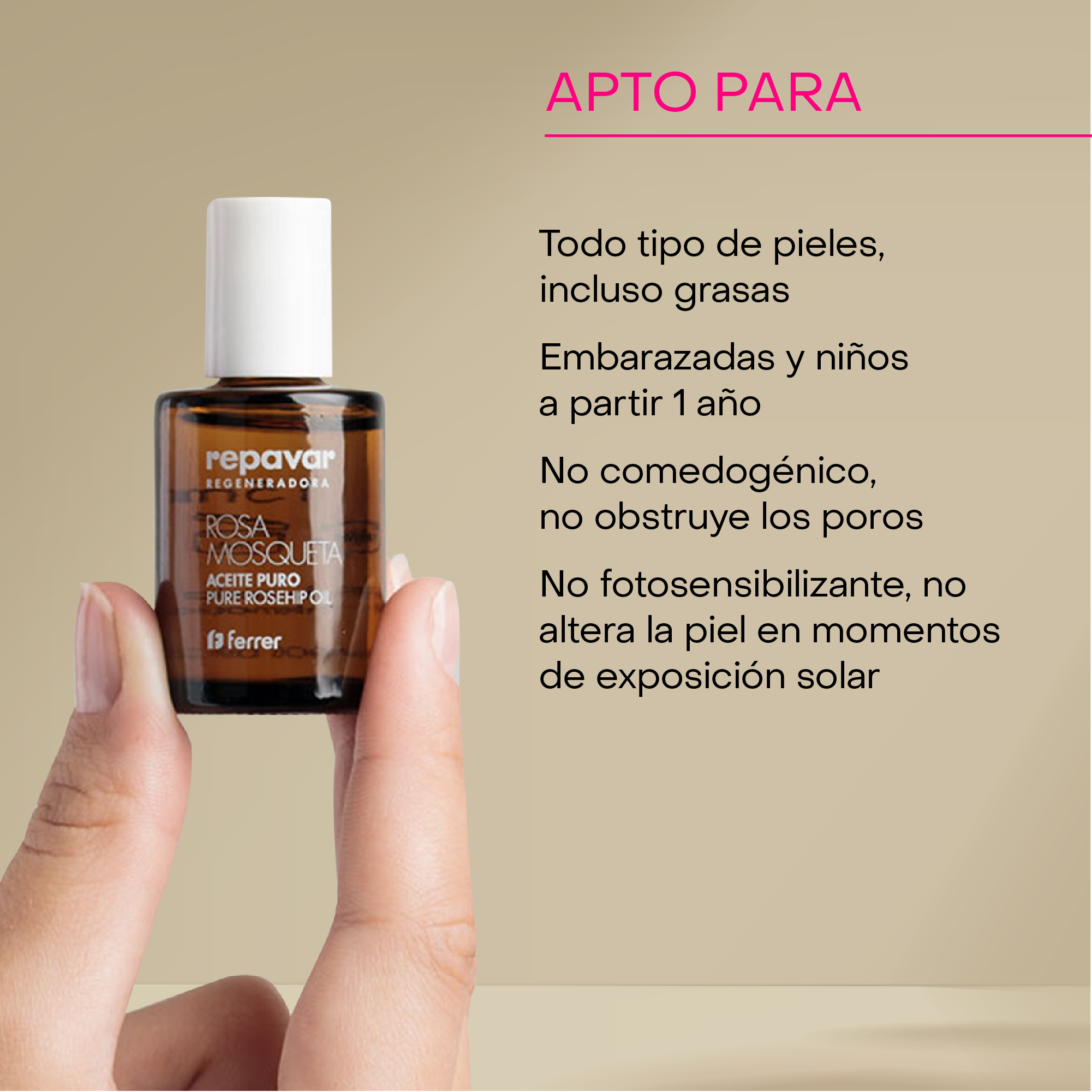 Regeneradora Aceite puro de rosa mosqueta - tratamiento de cicatrices y estrías