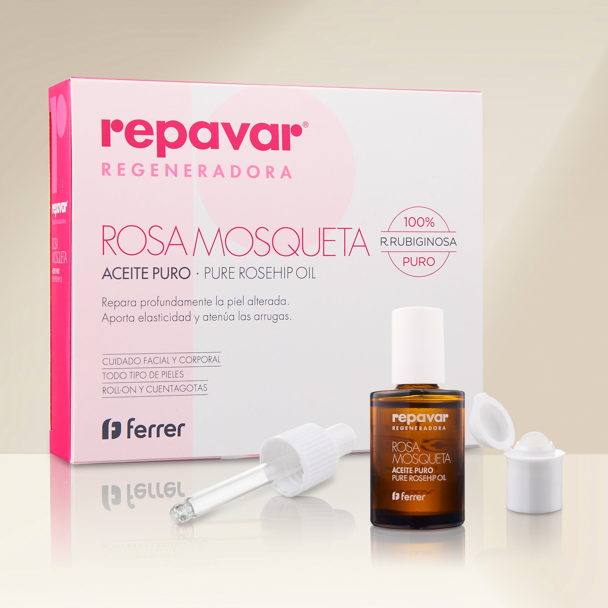 Regeneradora Aceite puro de rosa mosqueta - tratamiento de cicatrices y estrías