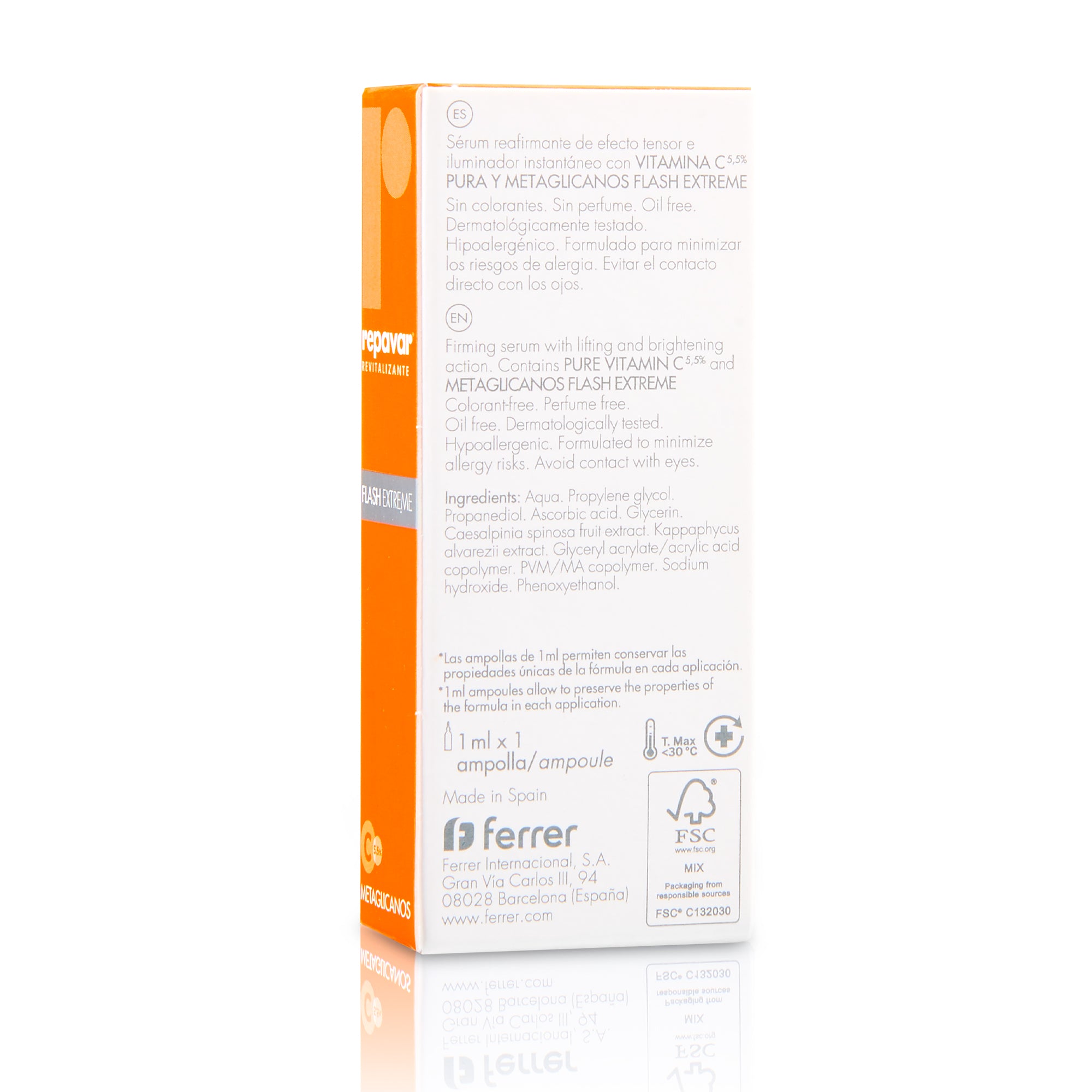 Revitalizante Flash Extrem ampollas sérum efecto lifting iluminador instantáneo