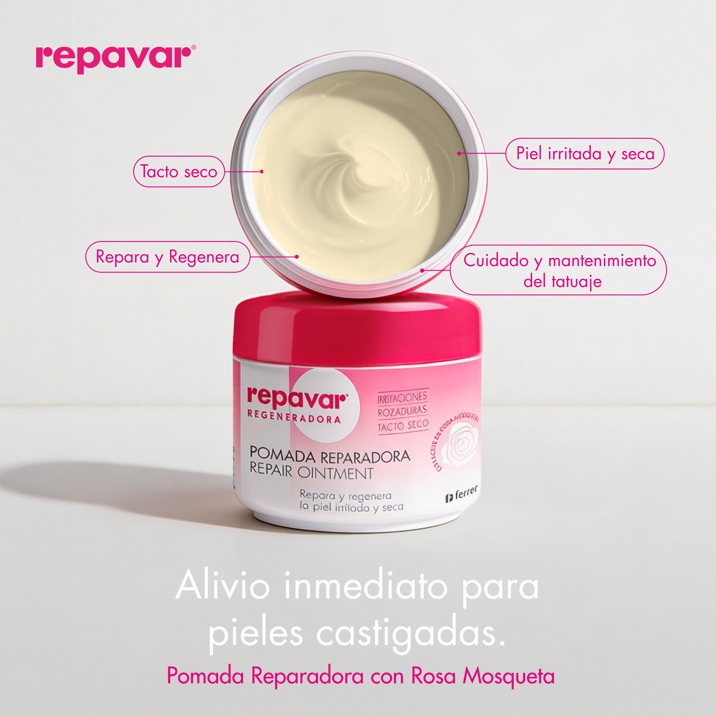 Regeneradora Pomada Reparadora con Rosa Mosqueta - Hidrata, Calma y Regenera piel de cara, cuerpo manos y pies