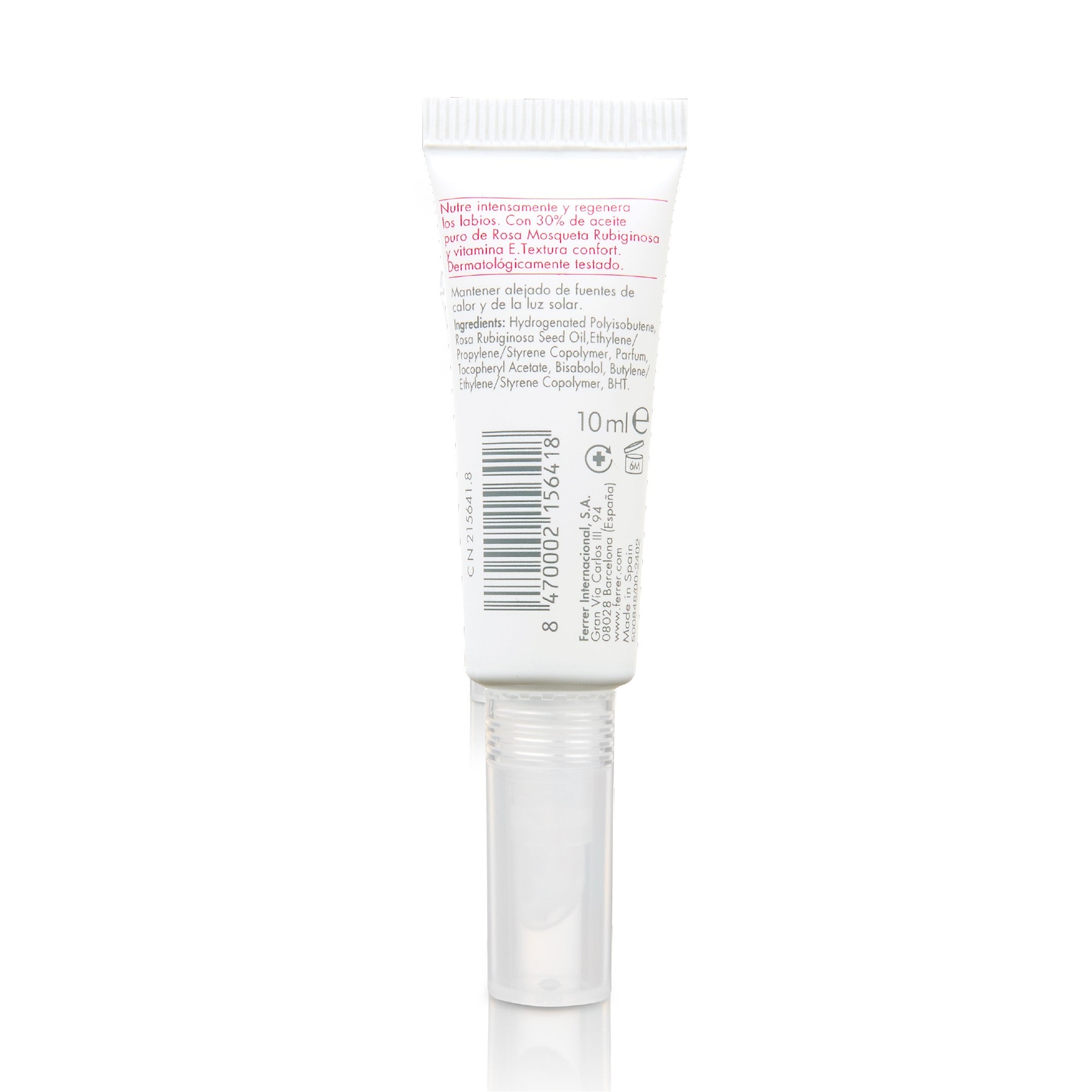 Regeneradora Lip Oil Aceite Labial con Rosa Mosqueta tono natural - Nutre y Regenera, efecto gloss