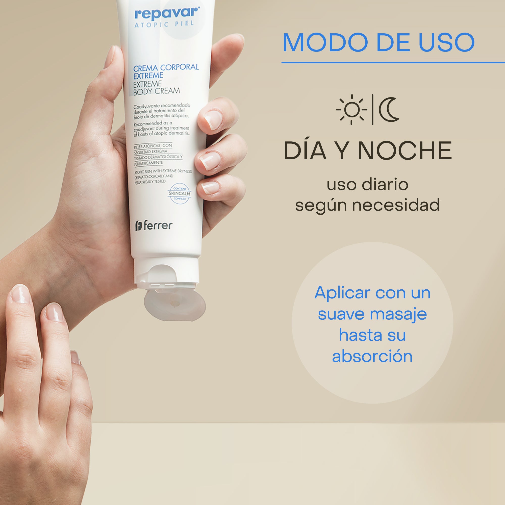 Atopic Piel Crema Corporal Extrem trata el brote de atopía, alivia el picor y refuerza barrera cutánea