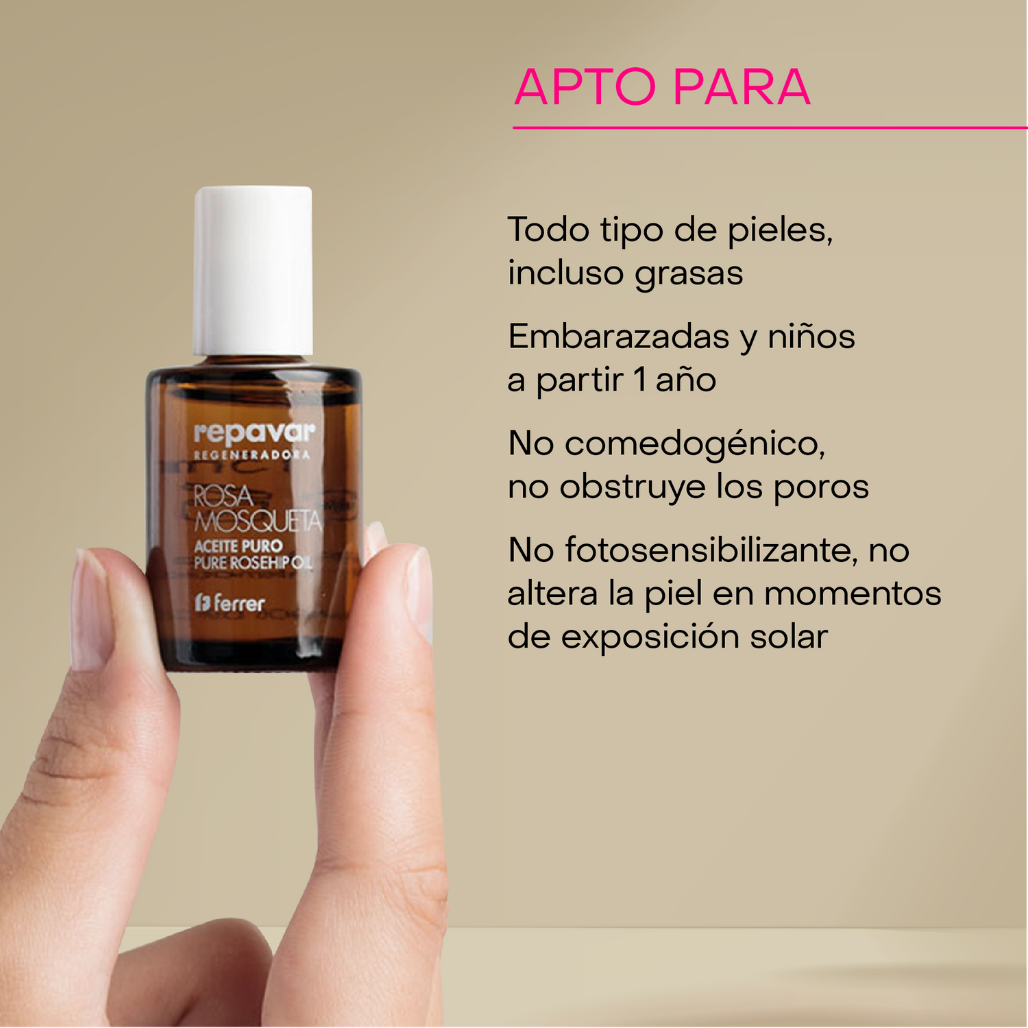 Regeneradora Aceite puro de rosa mosqueta - tratamiento de cicatrices y estrías