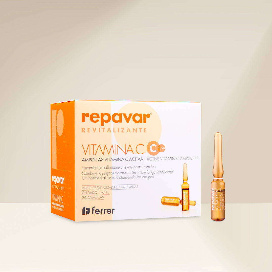 Revitalizante ampollas Vitamina C Activa - Prevención diaria antiedad, de signos de fatiga y aporta luminosidad