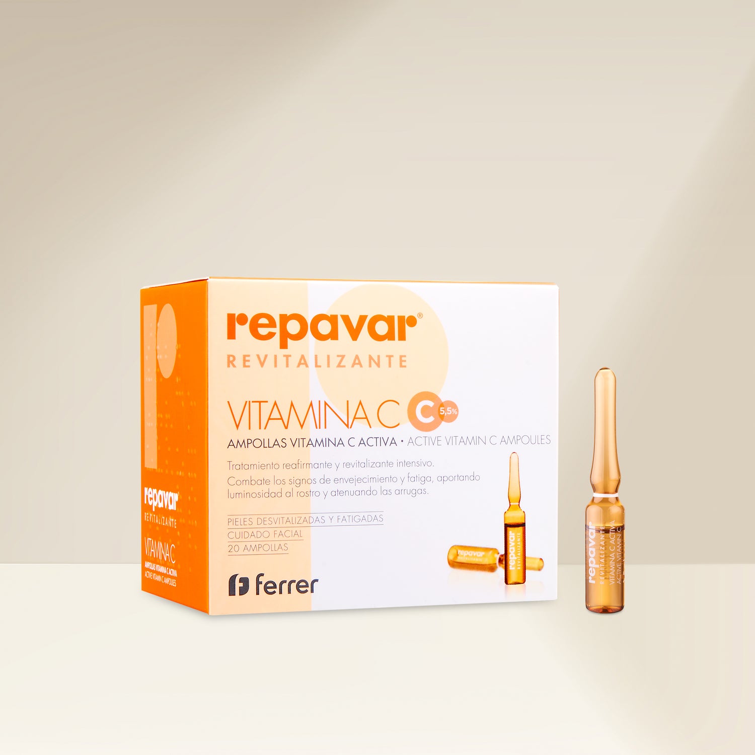 Revitalizante ampollas Vitamina C Activa - Prevención diaria antiedad, de signos de fatiga y aporta luminosidad