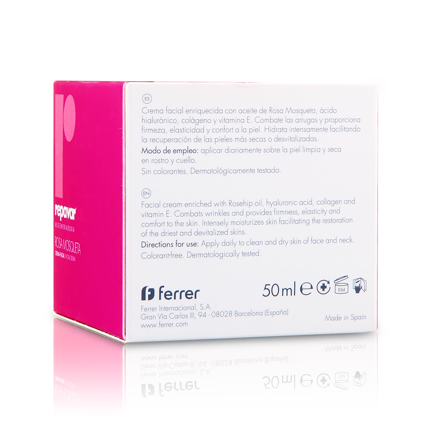 Regeneradora Crema Facial Antiedad con Rosa Mosqueta - proporciona Hidratación y Firmeza