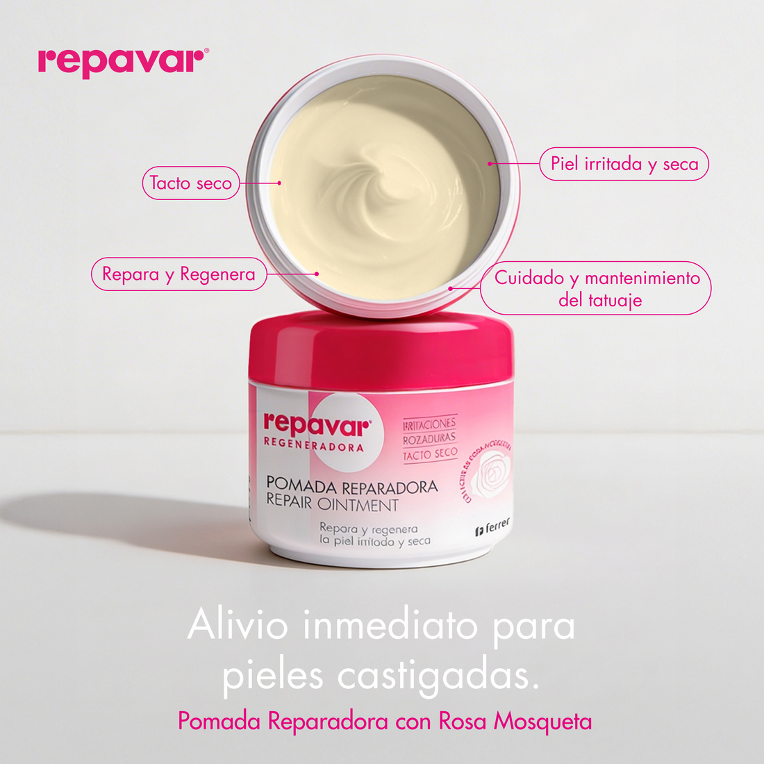 Regeneradora Pomada Reparadora con Rosa Mosqueta - Hidrata, Calma y Regenera piel de cara, cuerpo manos y pies