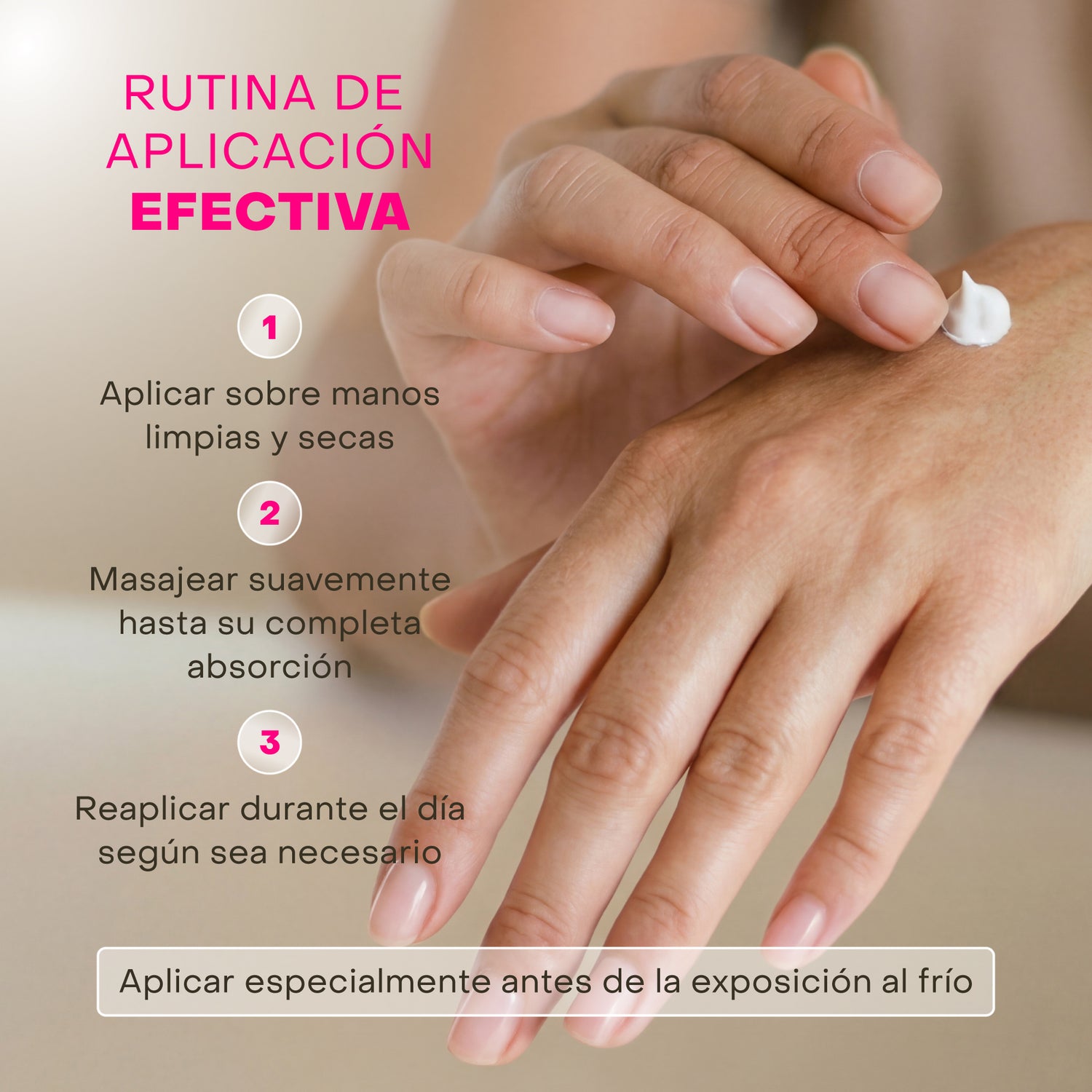 Regeneradora Crema de Manos con Rosa Mosqueta y Vitamina E - Retrasa signos de edad